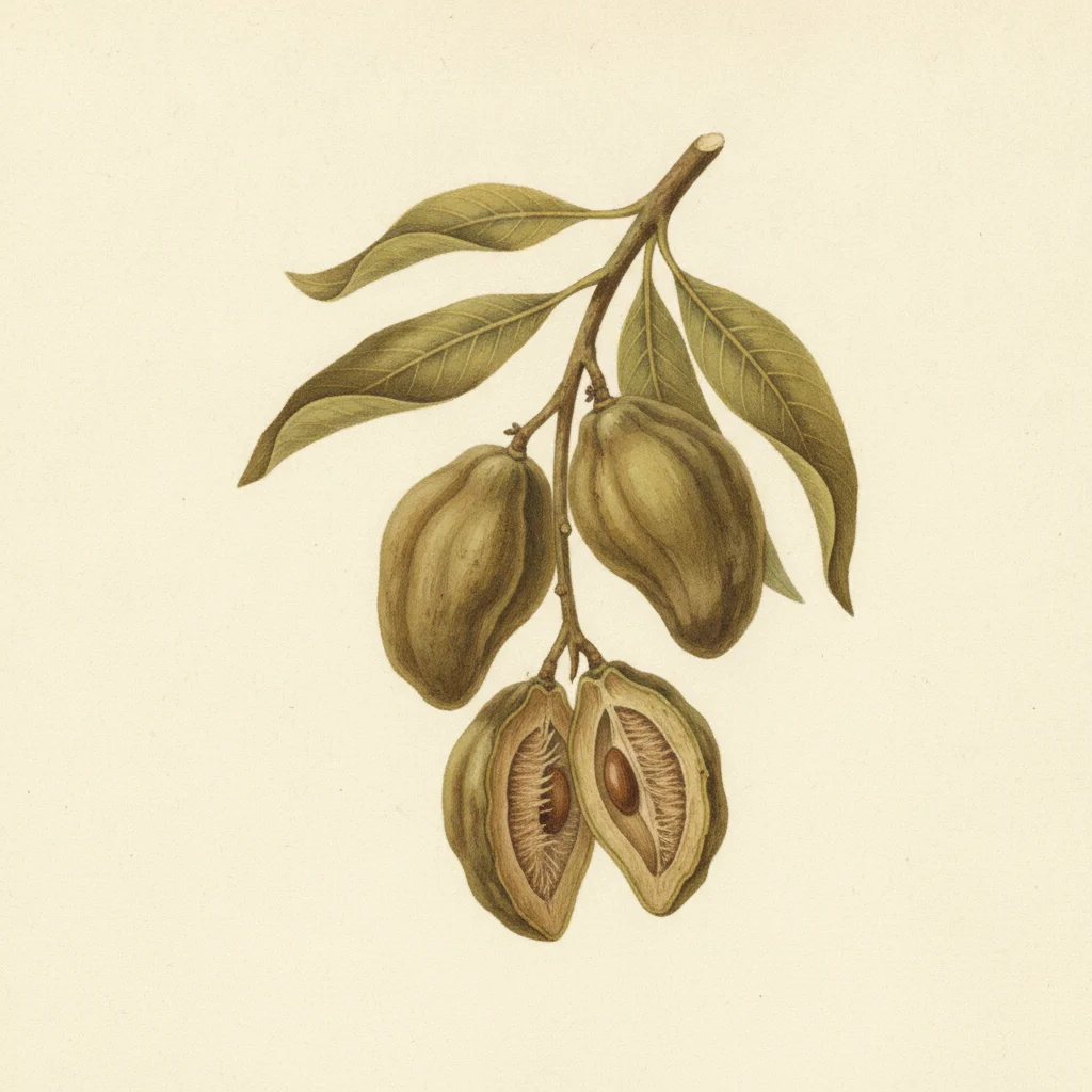 Amchur, gouache botanical illustration