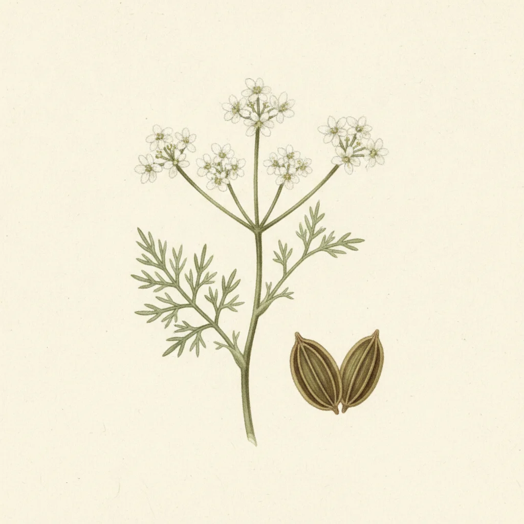 Anise, gouache botanical illustration