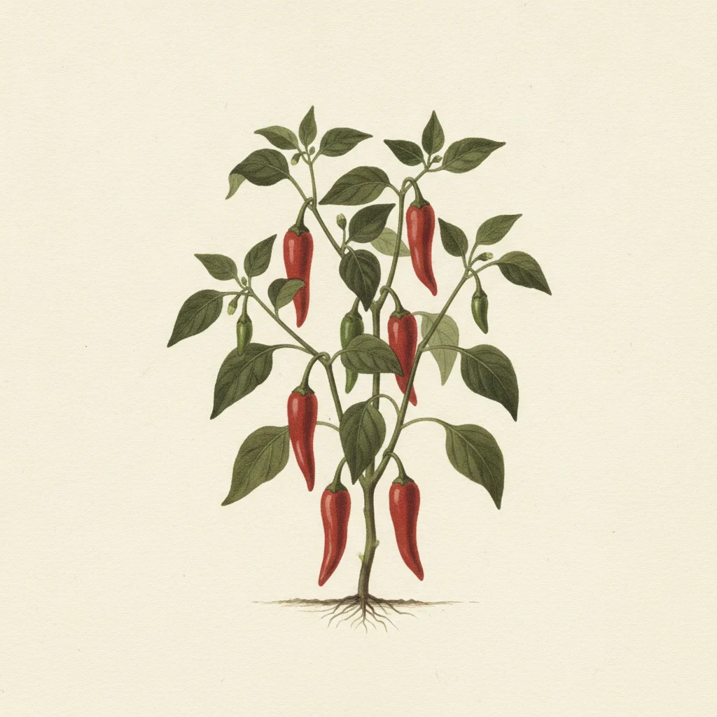 Cayenne, gouache botanical illustration