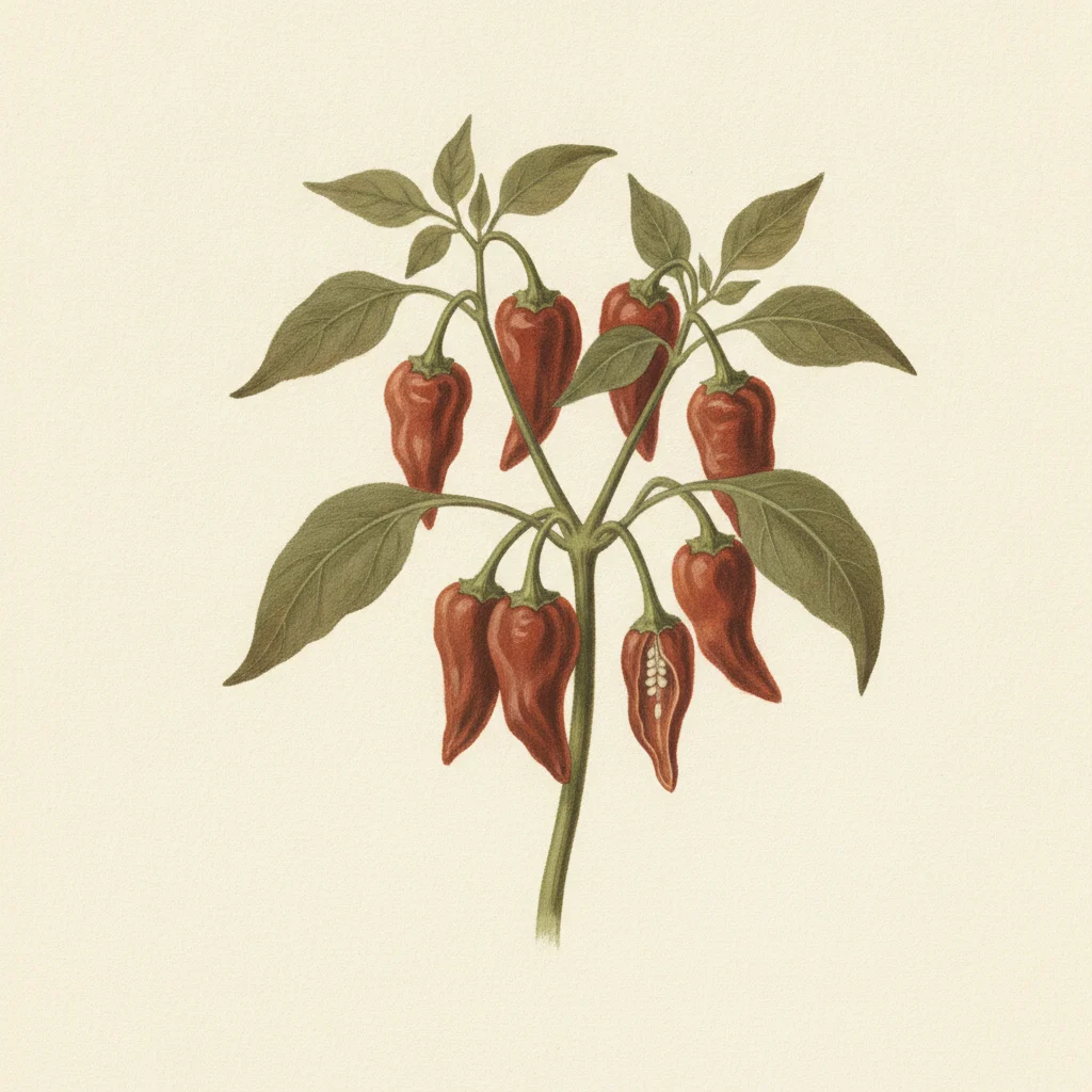 Chipotle, gouache botanical illustration