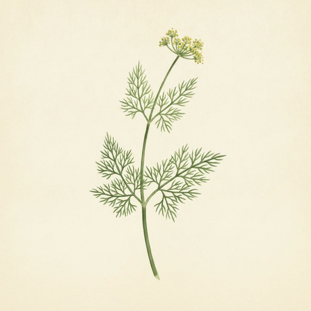 Dill, gouache botanical illustration