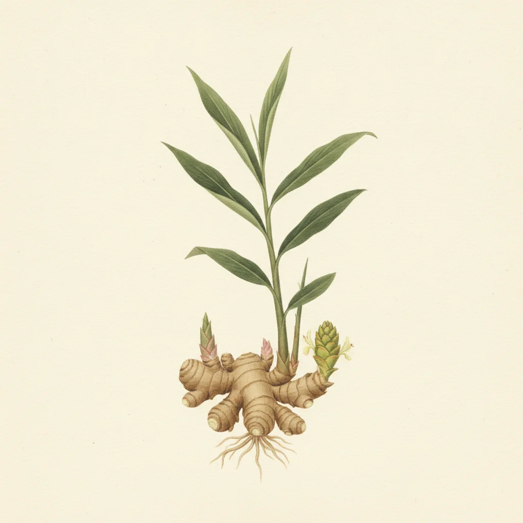 Ginger, gouache botanical illustration