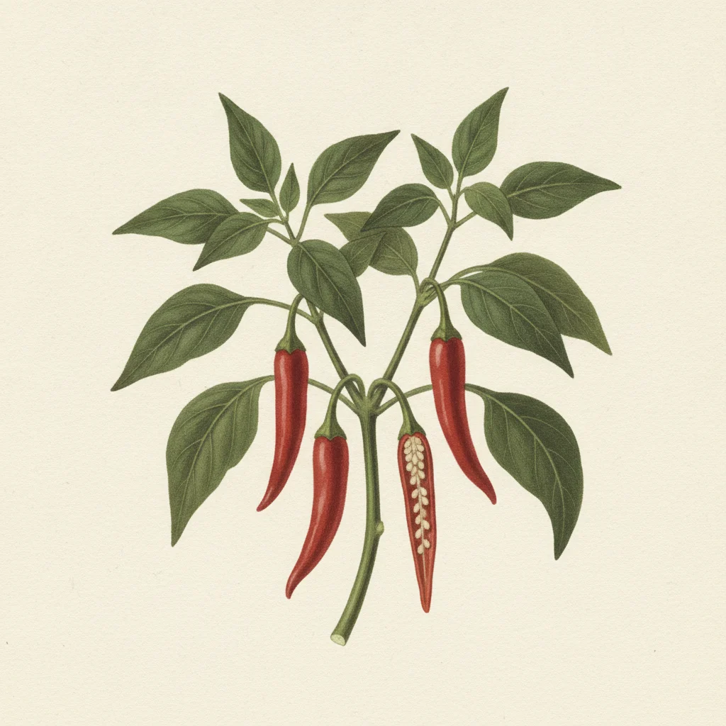 Gochugaru, gouache botanical illustration