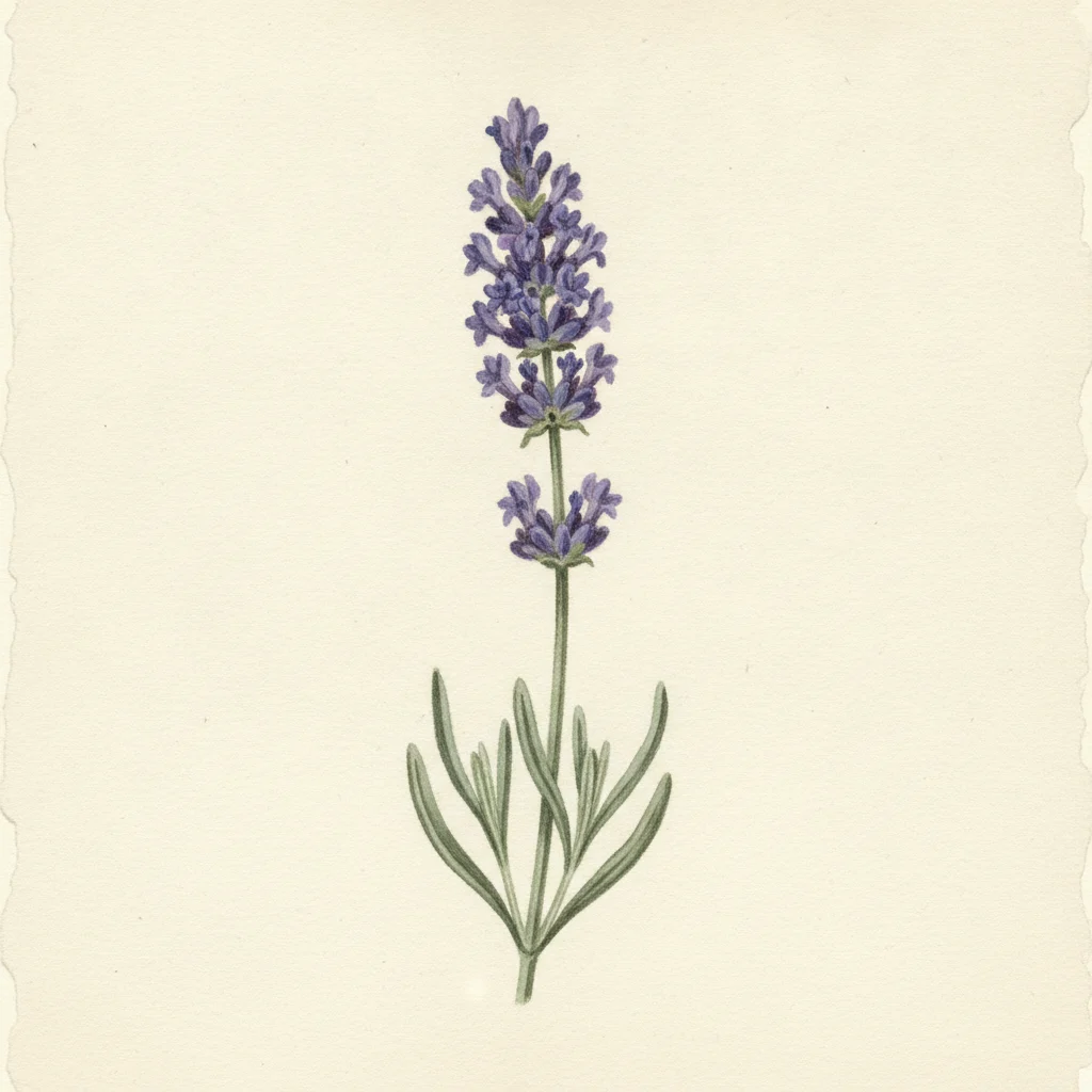 Lavender, gouache botanical illustration