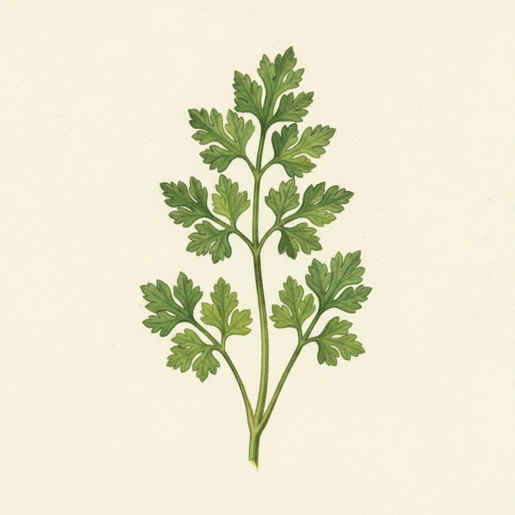 Parsley, gouache botanical illustration