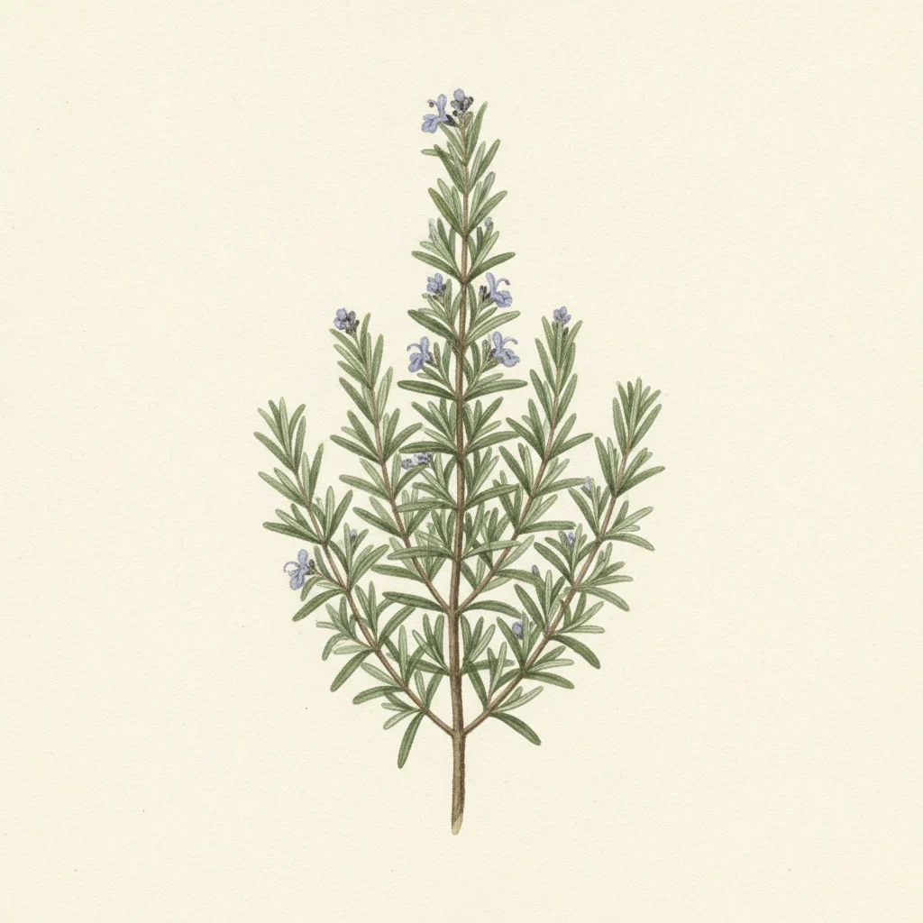 Rosemary, gouache botanical illustration
