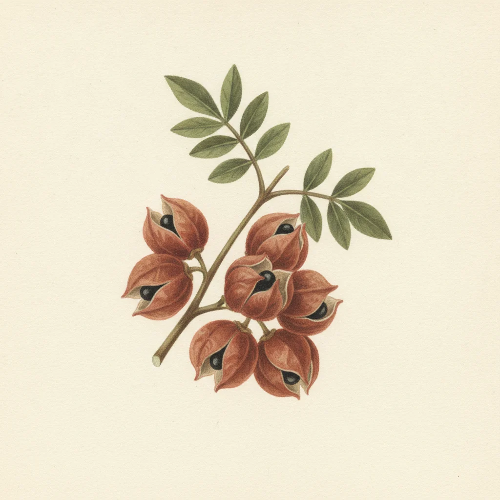 Sichuan pepper, gouache botanical illustration