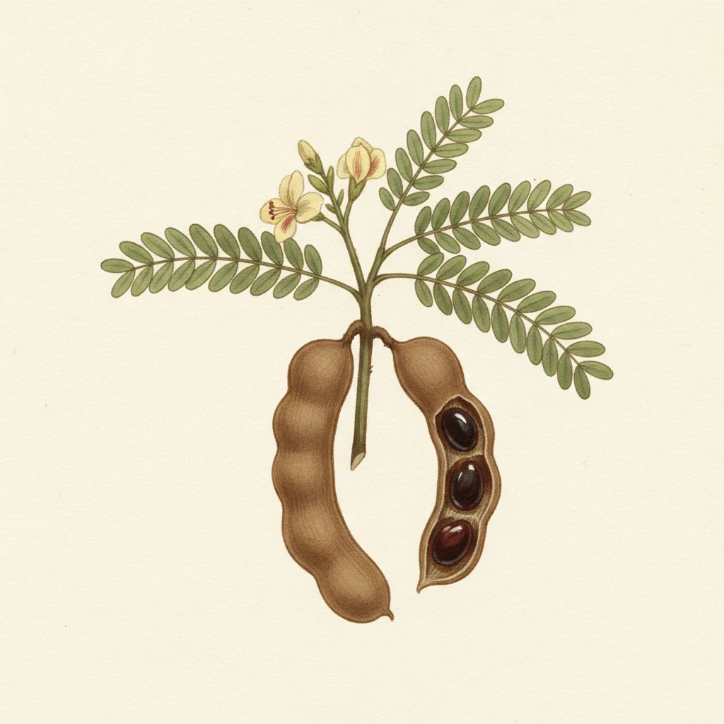 Tamarind, gouache botanical illustration