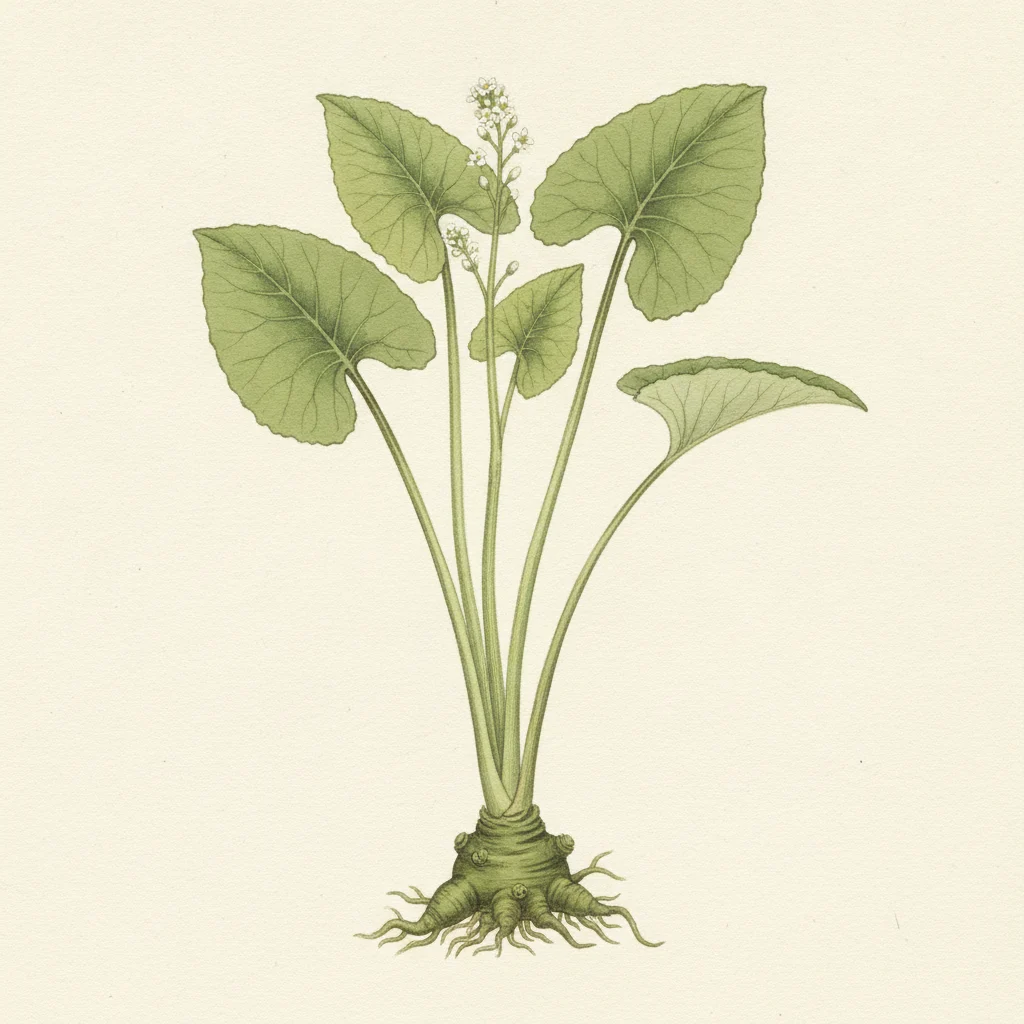 Wasabi, gouache botanical illustration
